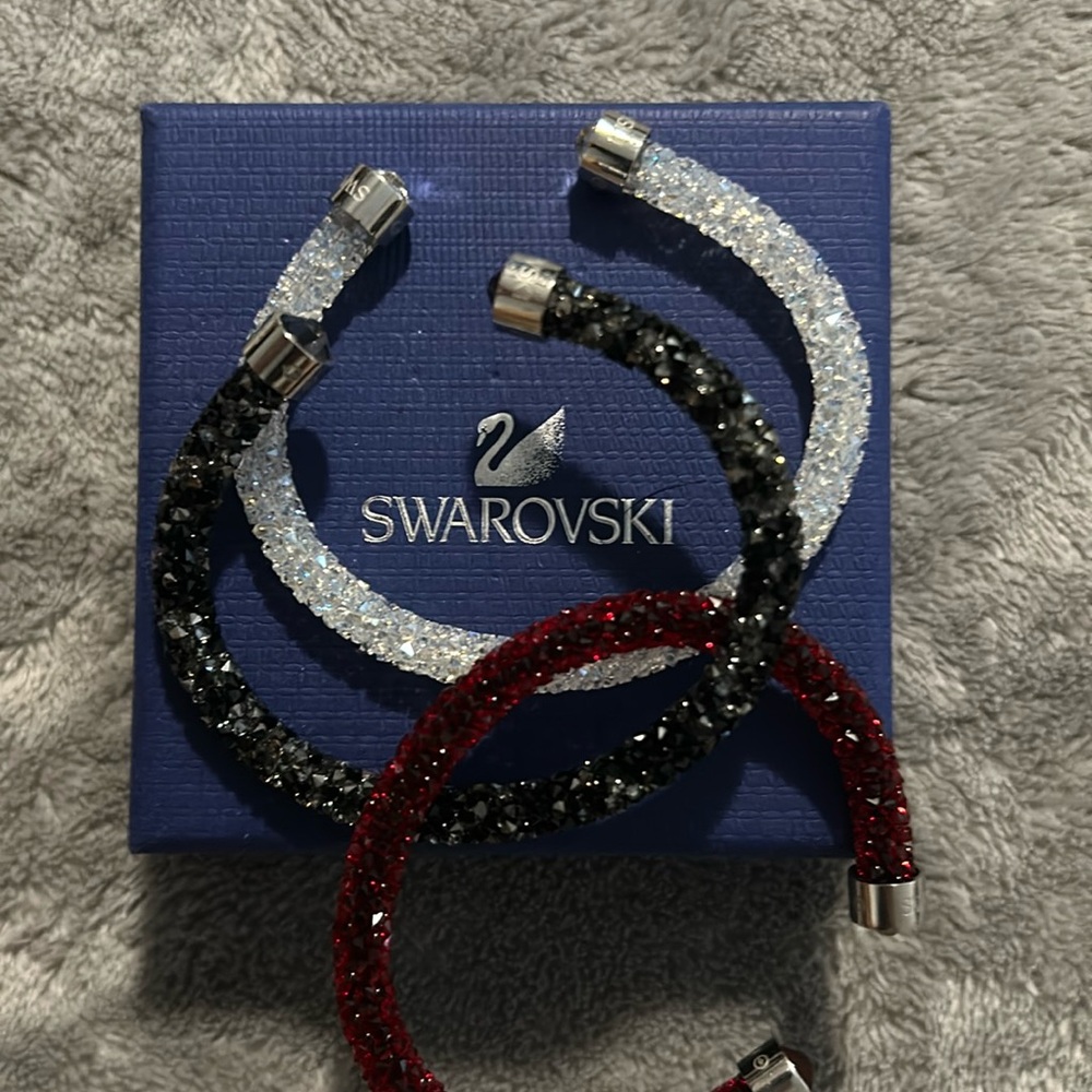 Swarovski crystal cuff bracelet set of 3